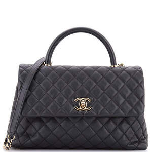 Chanel Medium Coco Top Handle Bag Quilted Caviar